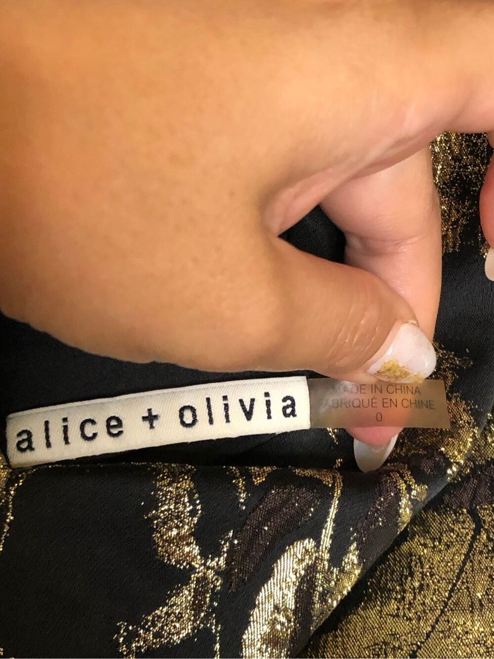 Alice + Olivia Pacey Gold Jacquard Brocade Mini Dress Size 0 Metallic Floral Coc - Picture 5 of 11